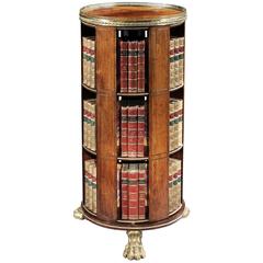 Regency Brass-Mounted Rosewood Revolving Bookcase