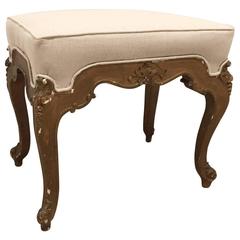 Antique French Gilt and Gesso Stool bench 