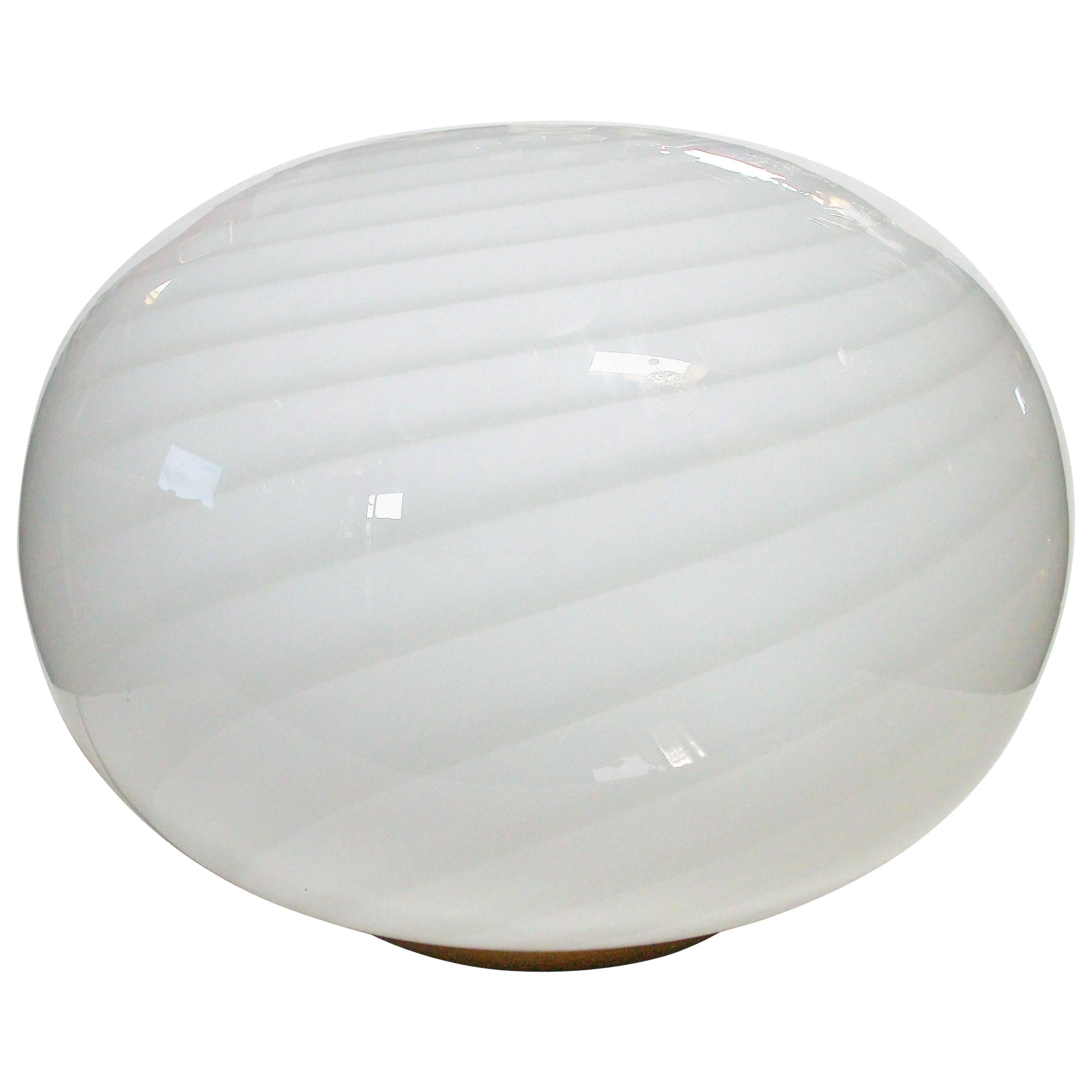 Murano White Globe with Swirls Table Lamp/Floor Lamp at 1stDibs