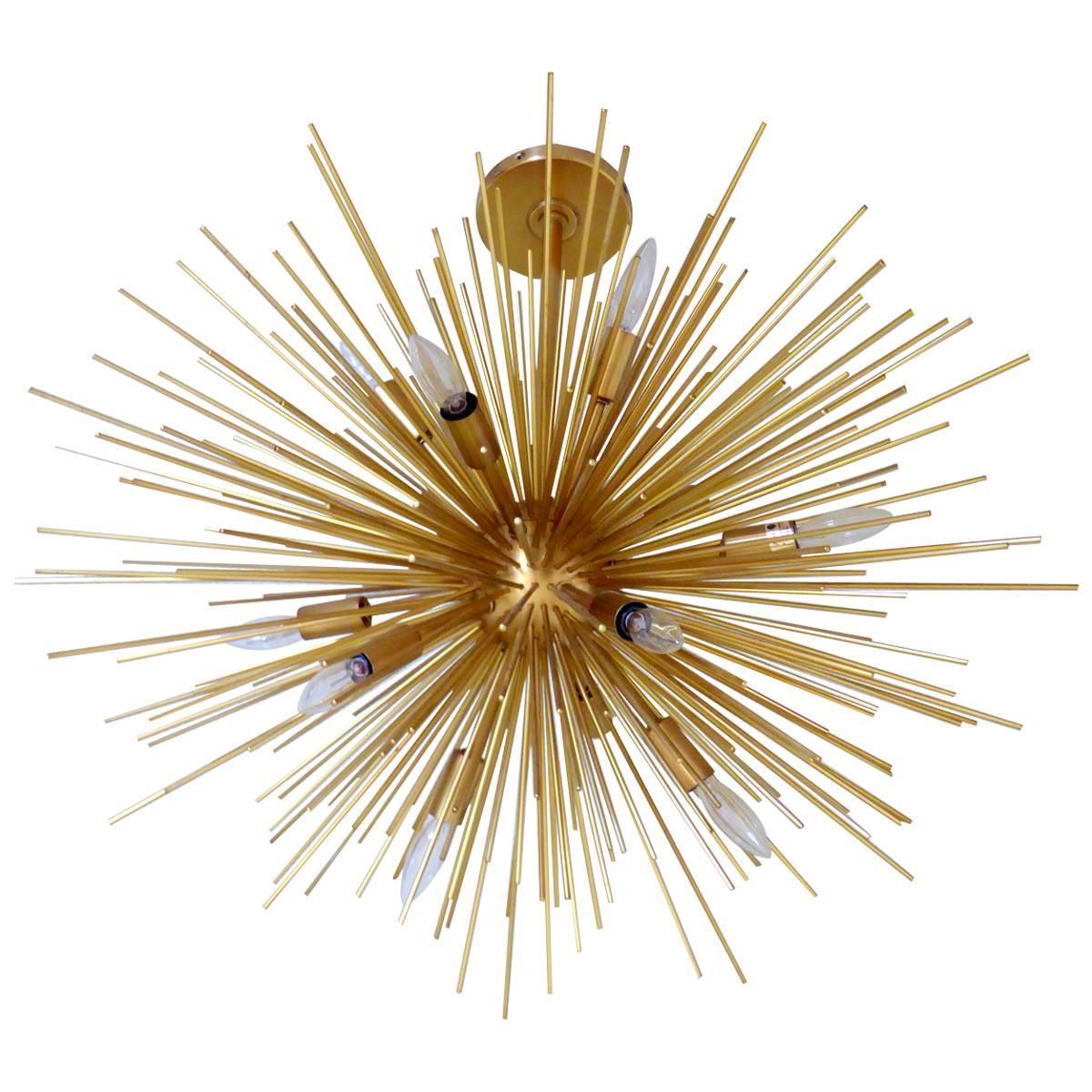 Magnificent Gold Sputnik Chandelier For Sale at 1stdibs