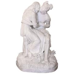 Large-Scale Marble Sculpture of Two Figures Embracing by the Sculptor Turini 7