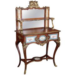 Antique French Louis XV Vanity Table with Gilt Bronze Mounts/Porcelain Cameos 3