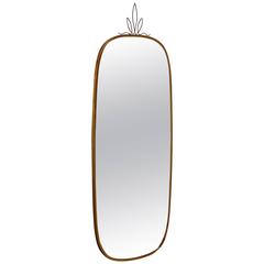 Brass Wall Mirror with Crown Decoration, Austria, 1950s 12