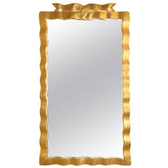 Dorothy Draper Style Ribbon Form Gilt Wooded Mirror