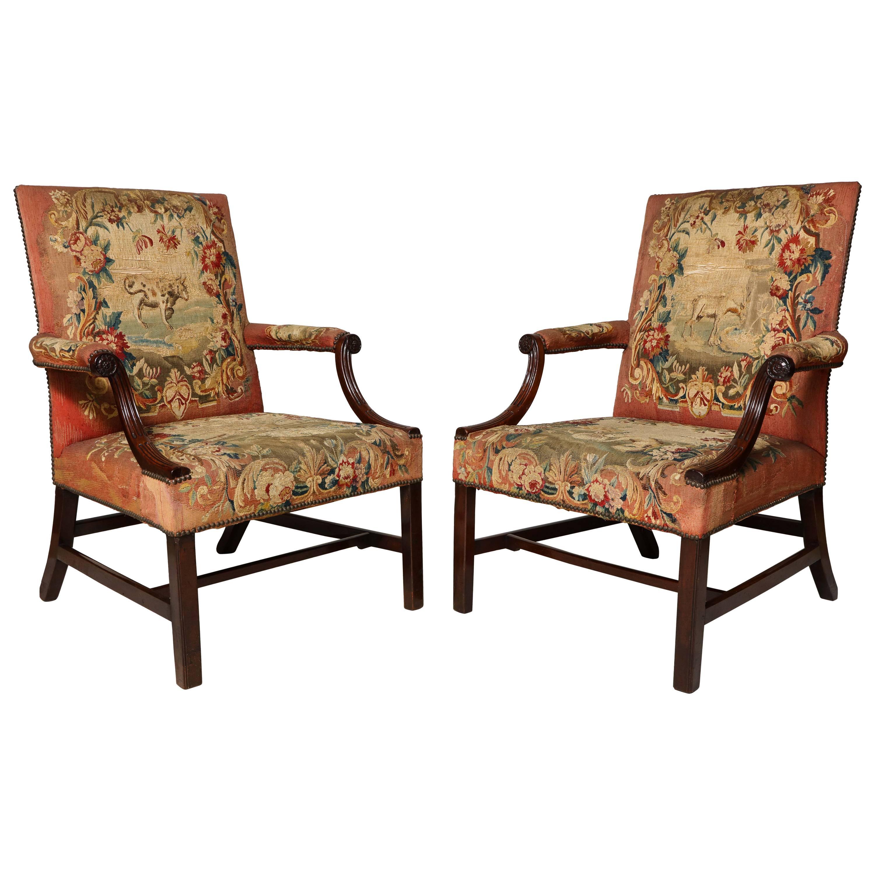 Beautiful Pair of Georgian Gainsborough Chairs