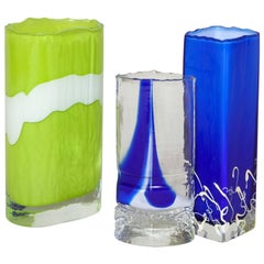 Collection of Vibrantly Hued Sculptural Glass Vessels