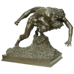 "Wrestlers" Bronze Sculpture by Jef Lambeaux