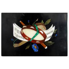 19th Century Pietra Dura Plaque with Musical Instrument Motif 12