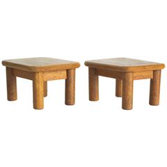 Pair of Palm Wood Petite Tables by Jacques Grange for Yves Saint Laurent