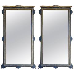 Pair of 19th Century Monumental Spanish Painted Mirrors 7