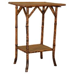 Antique Late 19th Century Tortoise Bamboo Side Table