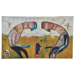 Large Oil on Canvas in the Style of Jean-Michel Basquiat 2