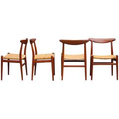 Hans Wegner Set of Four Model W2 Chairs by C. M. Madsen