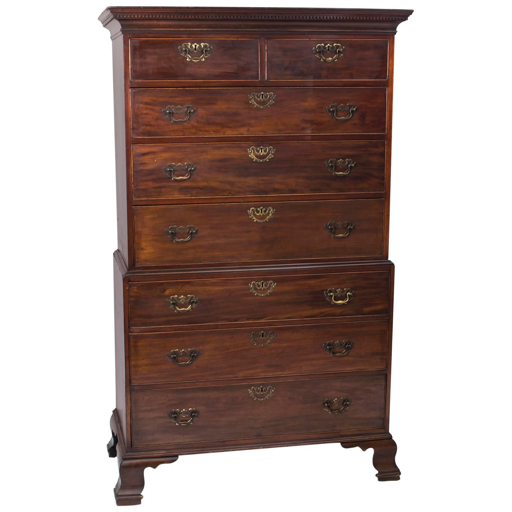 Antique George II Mahogany Chest on Chest