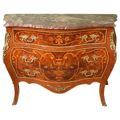 Louis XV Marble-Topped Marquetry Commode Chest 9