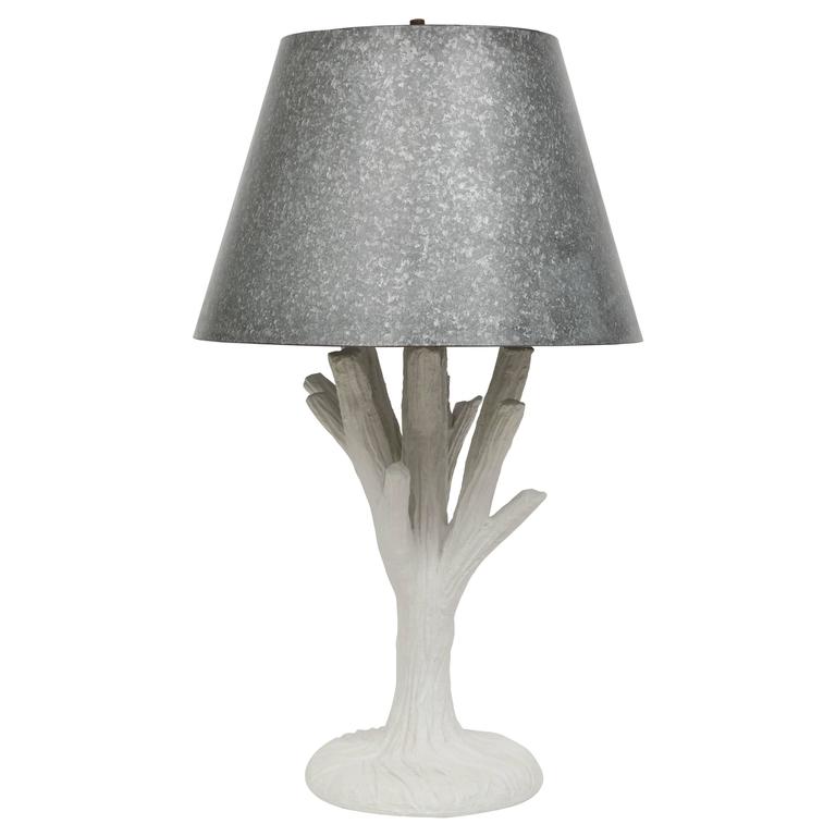 Twig Lamp early john dickinson plaster "twig" lamp with galvanized tin shade Twig Lamp early john dickinson plaster "twig" lamp with galvanized tin shade