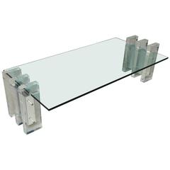 Lucite and Glass Coffee Table 6