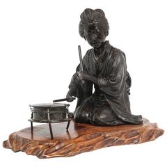 Used Very Nice, Elegant Patinated Bronze of the Japanese Geisha, circa 1890