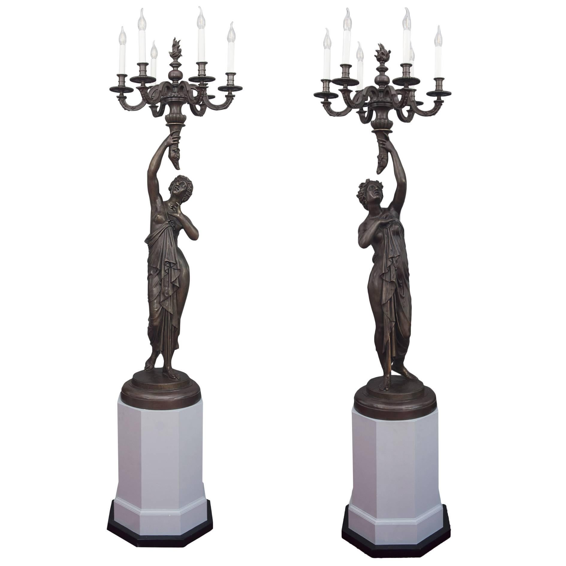 This Imposing Pair of Candlesticks Was Made in the Late 19th Century For Sale