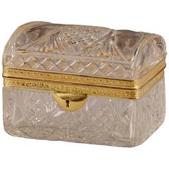 19th Century Cut-Crystal Jewelry Box