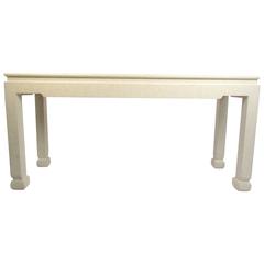 Mid-Century Faux Snakeskin Console Table in the Style of Karl Springer 7