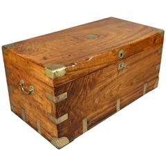Antique Chinese Export Camphor Wood and Brass Bound Chest