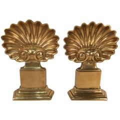 Pair of Masion Charles Shell Motif Chenets 7