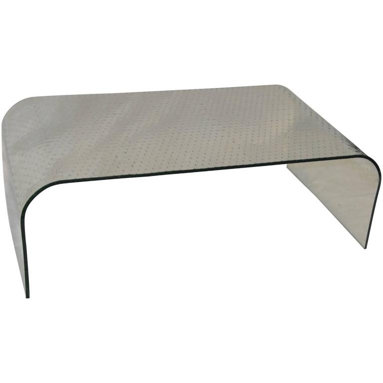 Waterfall Style Plate Glass Coffee Table For Sale At 1stdibs