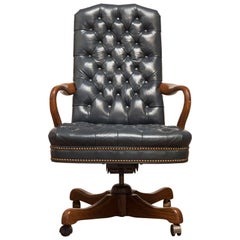 Fine Tufted Leather Desk Chair by Schafer Brothers