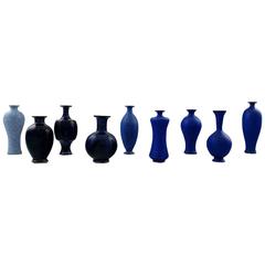 Collection of Nine Unique Miniature Ceramic Vases by Per Liljegren