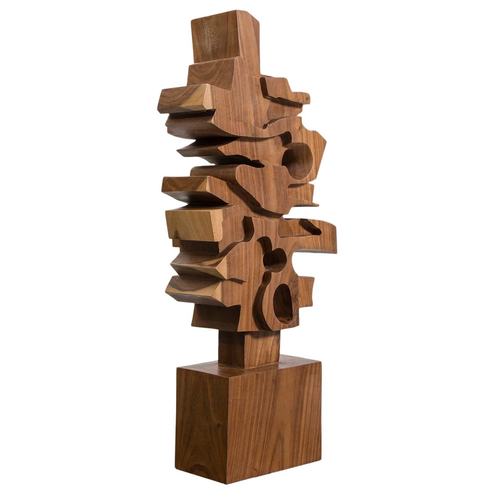 Hand-Carved Wooden Sculpture by Gabriela Valenzuela-Hirsch