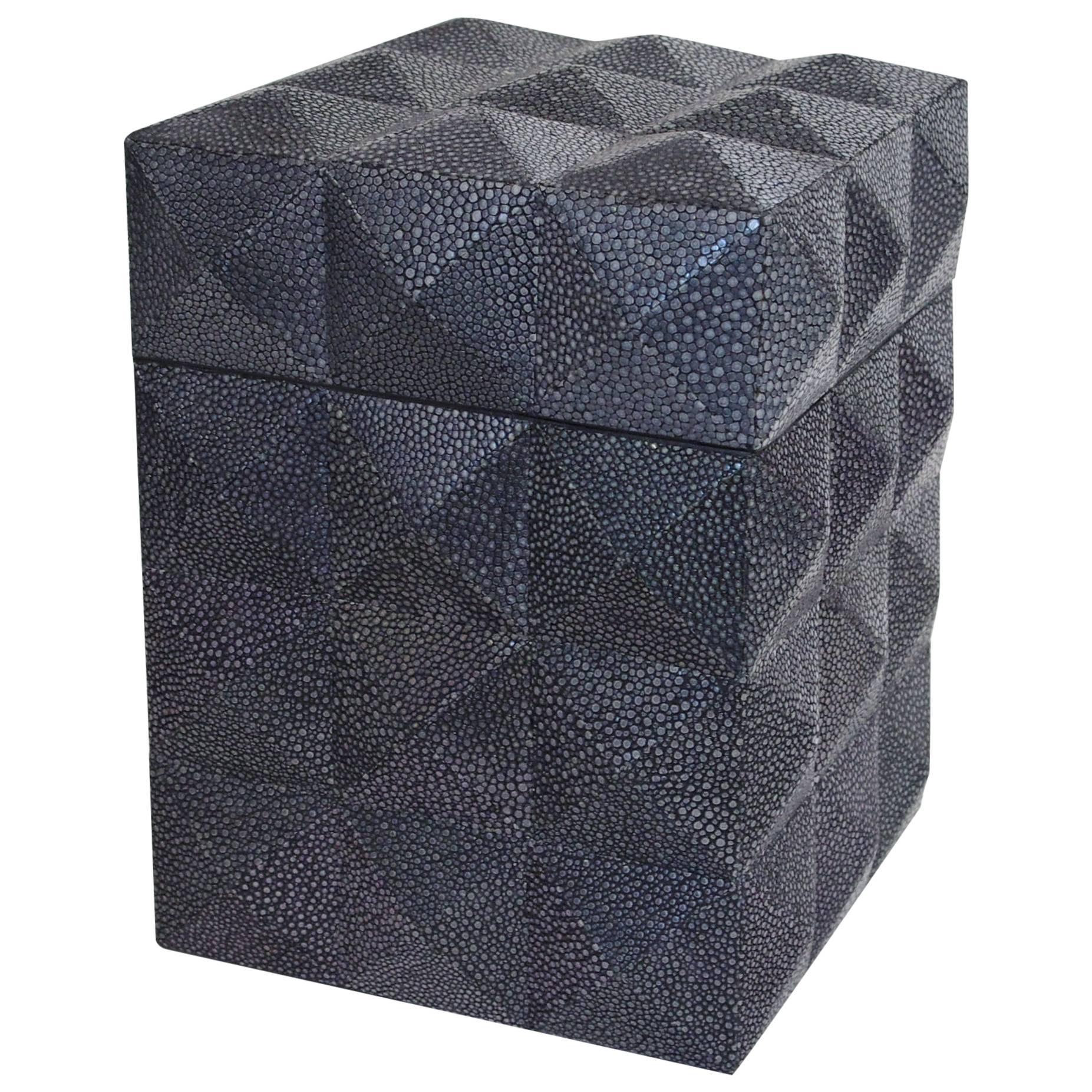 Pyramid Black Shagreen Box by Fabio Ltd