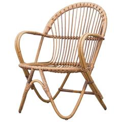Franco Albini Inspired Bamboo Lounge Chair