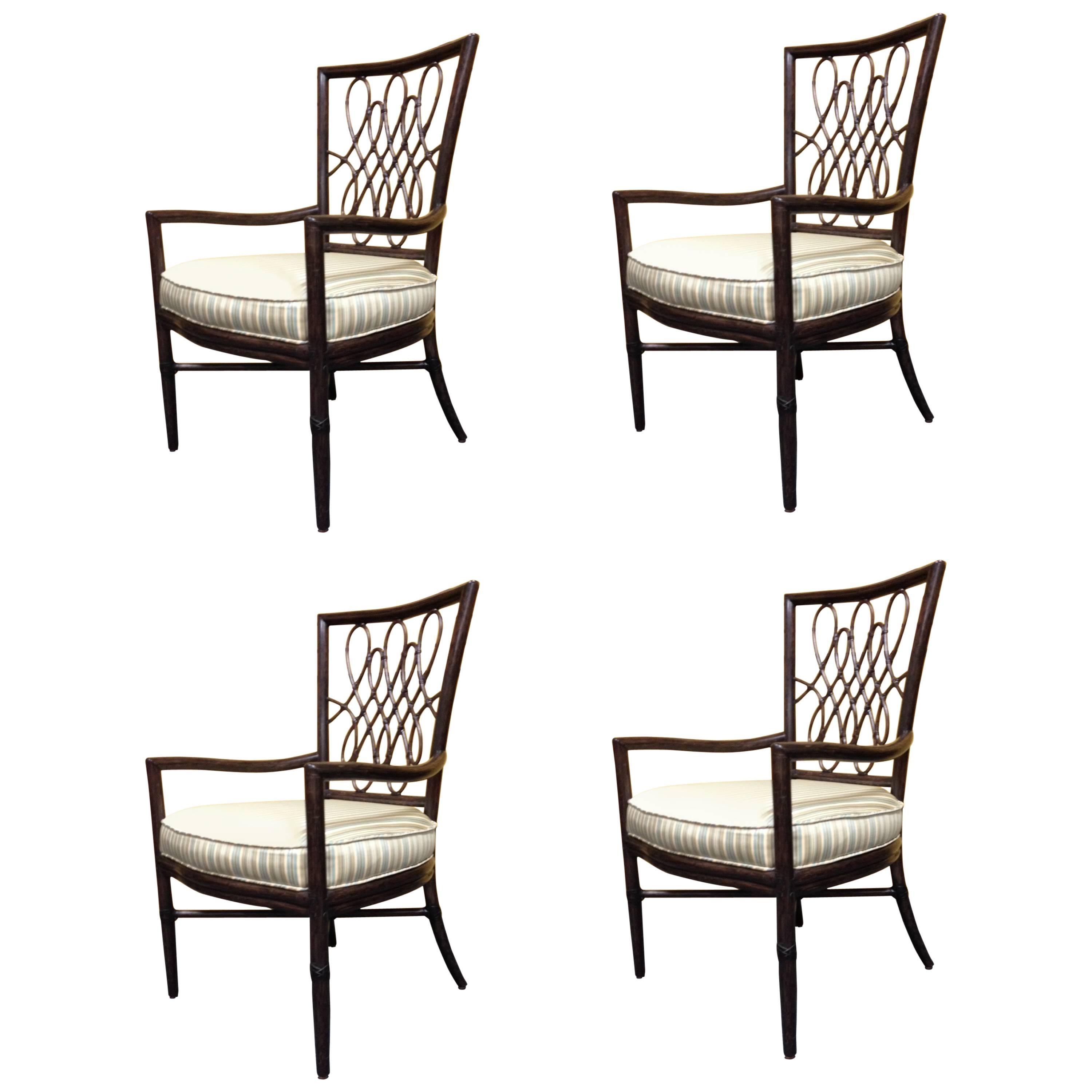 Set of Four Barbara Barry Bamboo Dining Chairs by McGuire