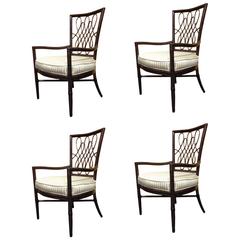Set of Four Barbara Barry Bamboo Dining Chairs by McGuire