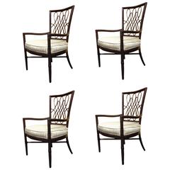 Set of Four Barbara Barry Bamboo Dining Chairs by McGuire