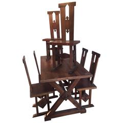 Dining Table with Six Chairs Antique Dining Table with Six Chairs