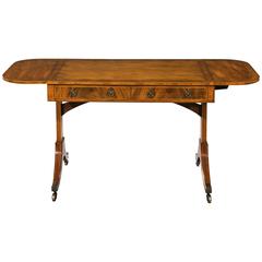 Sheraton Period George III Antique Mahogany and Pollard Oak Sofa Table