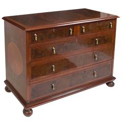Queen Anne Style Burr Walnut Chest of Drawers 1