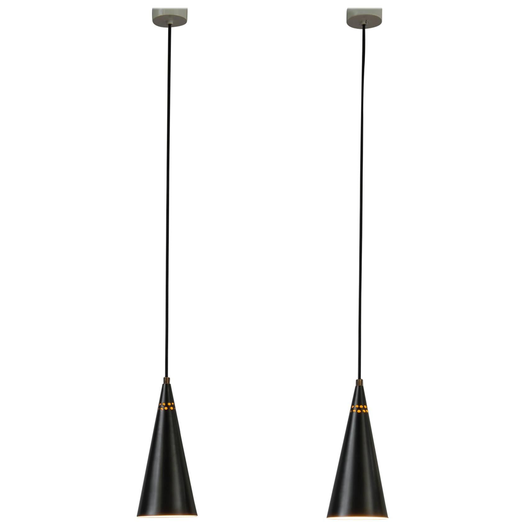 Pair of Ceiling Lights 215 by Jacques Biny - Luminalite Edition - 1956-1957 For Sale