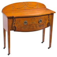 Antique Satinwood Marquetry Console Chest, circa 1890