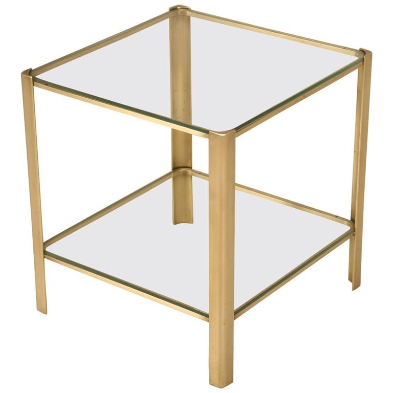 French MidCentury Modern End or Side Table in Solid Bronze at 1stDibs
