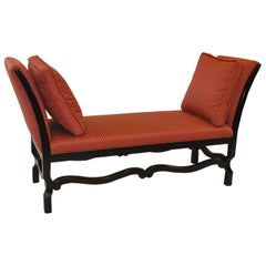 Contemporary Bench/Small Chaise with Flared Arms by Swaim