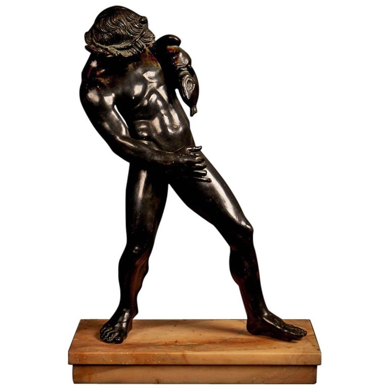 Large Italian patinated Bronze sculpture of youthful Bacchus, late 19th  century For Sale at 1stDibs