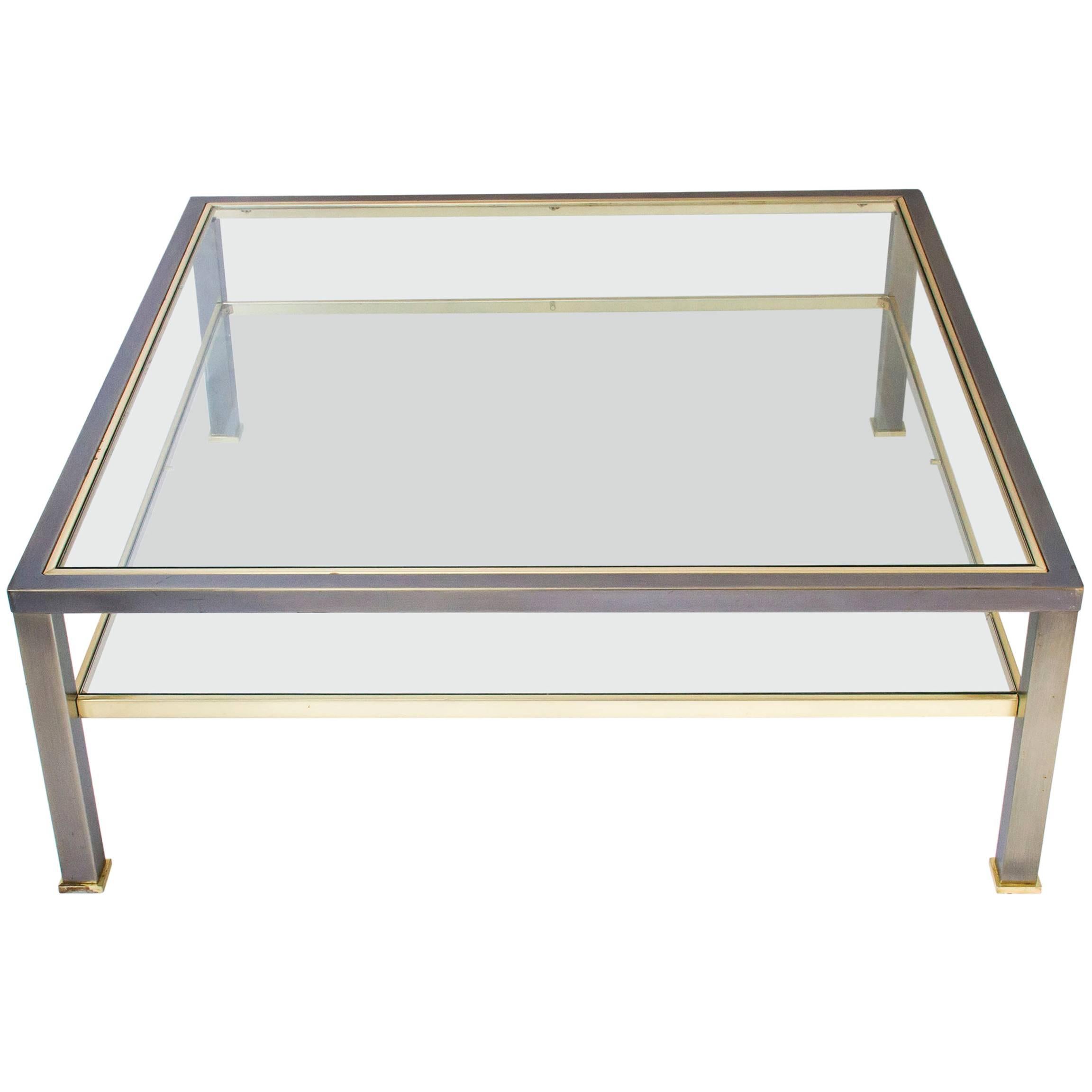 Two-Tier Coffee Table by Belgo Chrome For Sale