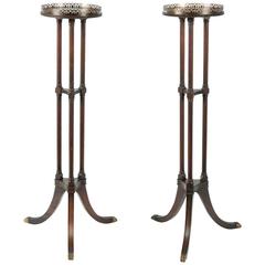 Antique American Pair of Pedestal/Stand Table
