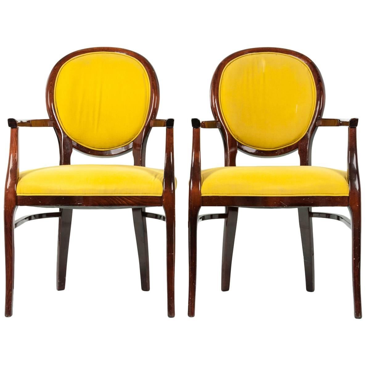 Mid-Century Modern Art Deco, Pair of Chairs