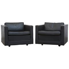 Pair of Kho Liang Le Leather Armchairs for Artifort