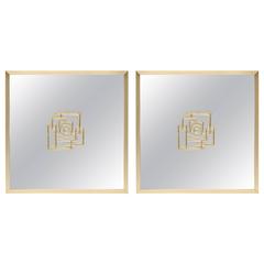 Pair of Italian Mirrors Signed by Luciano Frigerio