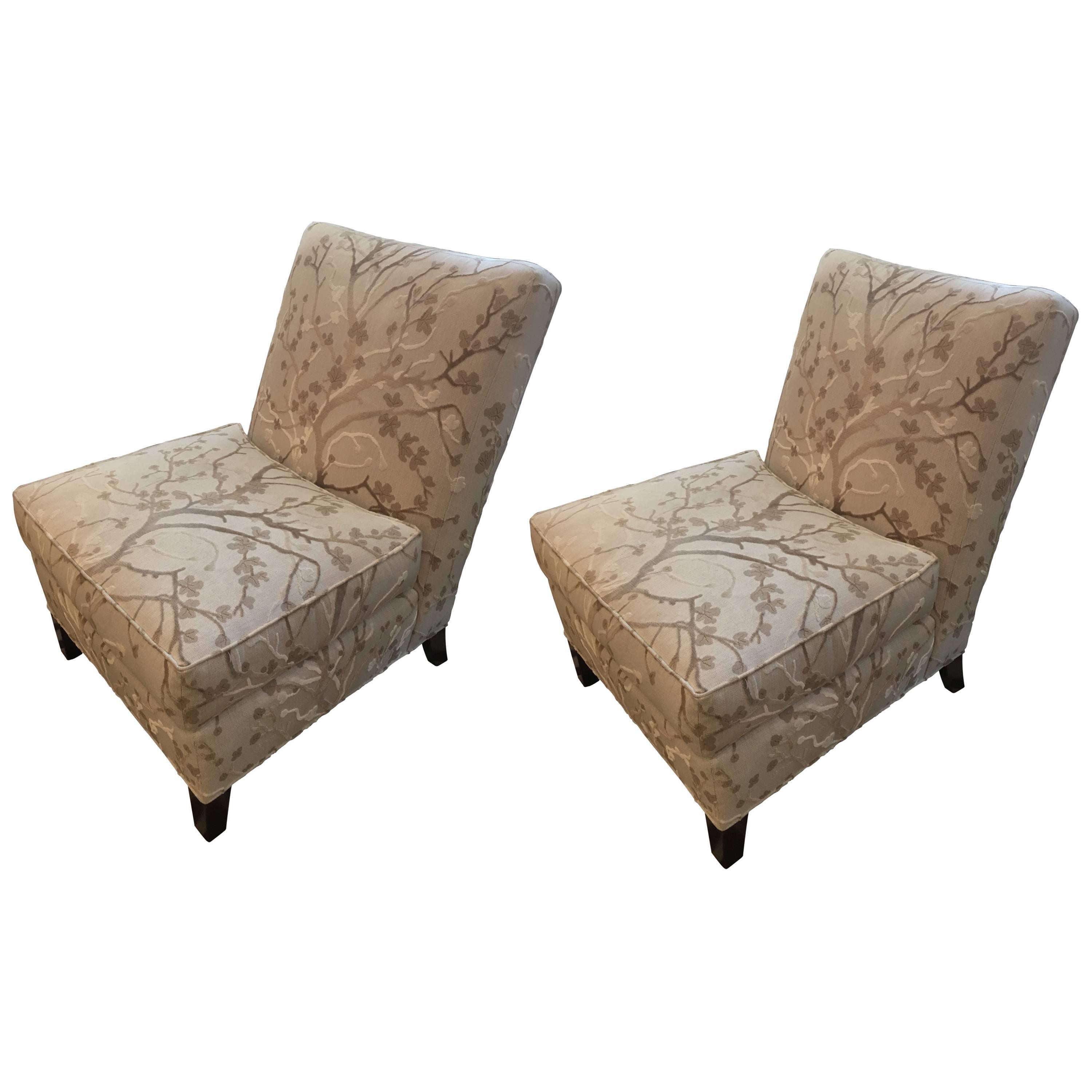 Sophisticated Pair of Slipper Chairs